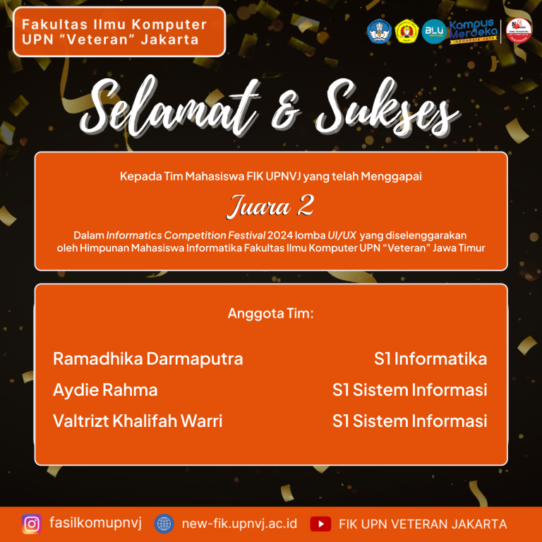 Selamat & Sukses Kepada Tim Mahasiswa yang Menggapai Juara 2 pada Lomba ...
