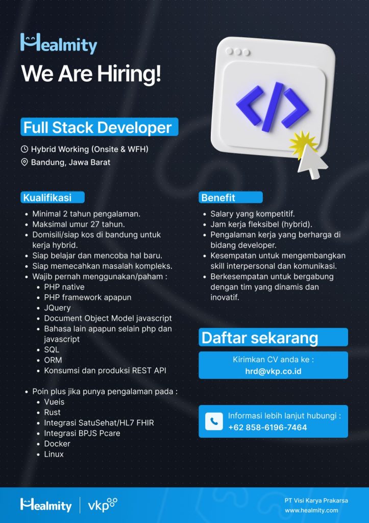 Info Lowongan Pekerjaan: Full Stack Developer - Fakultas Ilmu Komputer ...